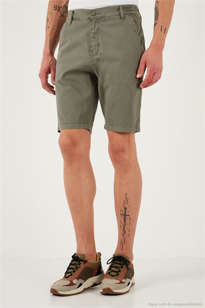 Pamuklu Slim Tapered Bermuda Erkek Şort 4503S67SMILANO AÇIK HAKİ