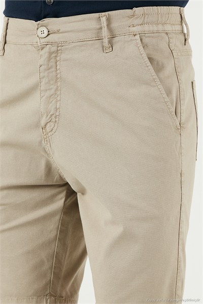 Pamuklu Slim Tapered Bermuda Erkek Şort 4503S67SMILANO BEJ