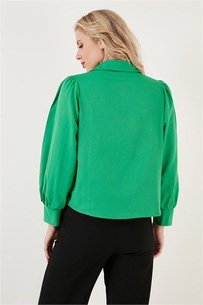 Regular Fit Balon Kollu Poplin Kadın Gömlek 611GO0153 BENETTON