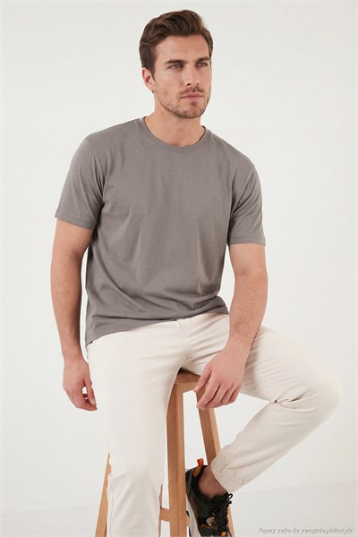 Regular Fit Bisiklet Yaka Erkek T Shirt 5902985 KAHVE