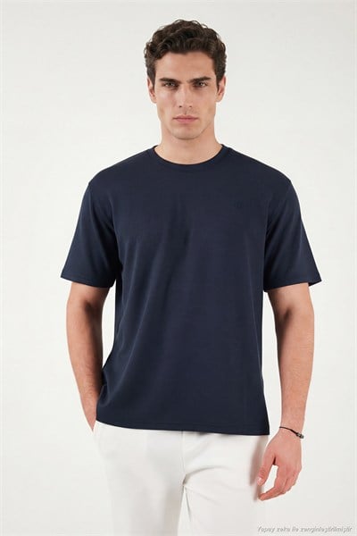 Regular Fit Bisiklet Yaka Erkek T Shirt 5904028 LACİVERT