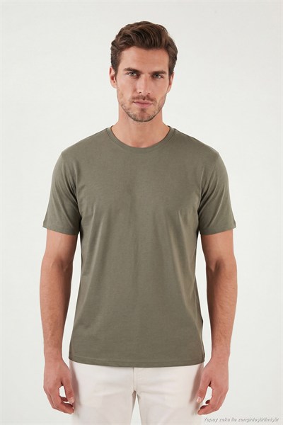 Regular Fit Bisiklet Yaka Erkek T Shirt 5902985 HAKİ