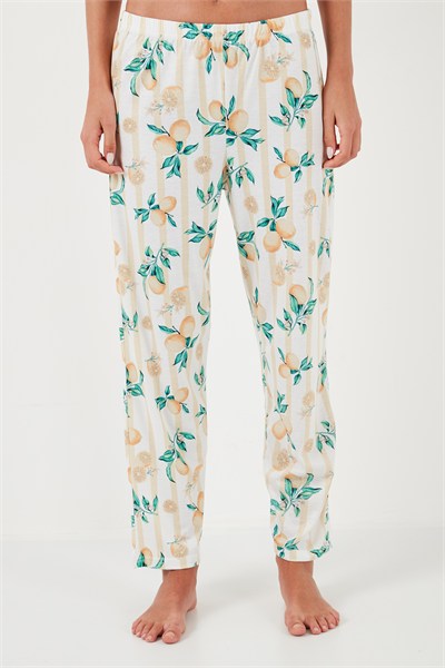 Regular Fit Bisiklet Yaka Kısa Kollu Kadın Pijama Takımı 65770105 SARI