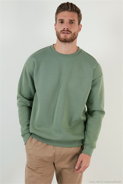 Regular Fit Bisiklet Yaka Şardonlu 2li Paket Erkek Sweat 5905255S2 ELMA-EKRU