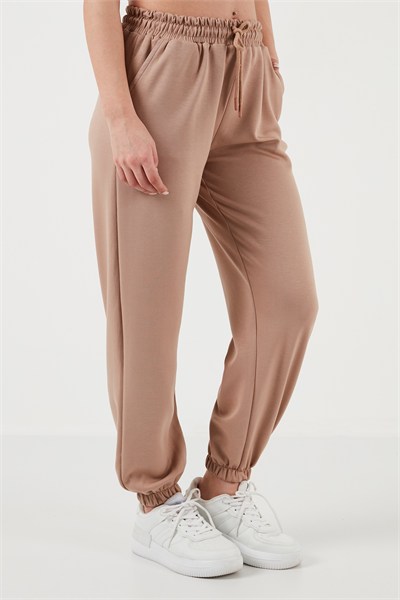 Regular Fit Cepli Kadın Eşofman Altı 5865798 BEJ
