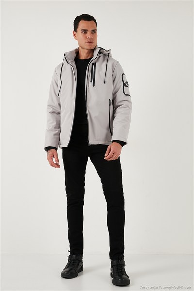 Regular Fit Çıkarılabilir Kapüşonlu Cepli Erkek Mont 497ALBERT TAŞ