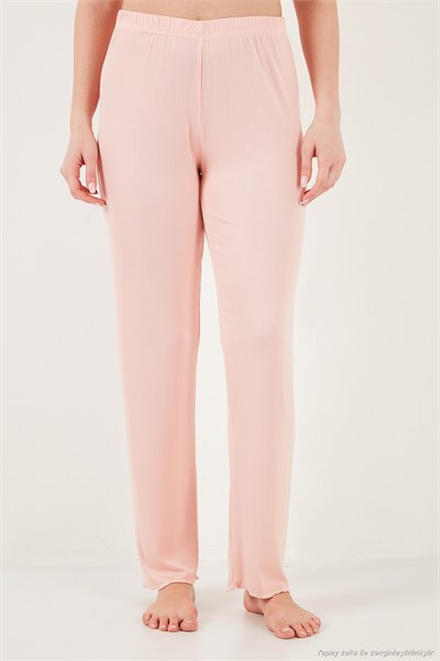 Regular Fit Desenli Bisiklet Yaka Kısa Kollu Kadın Pijama Takımı 65770823 KOYU PUDRA