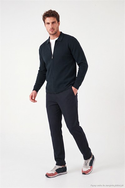 Regular Fit Düz Paça Bağlamalı Erkek Pantolon 6843700 LACİVERT