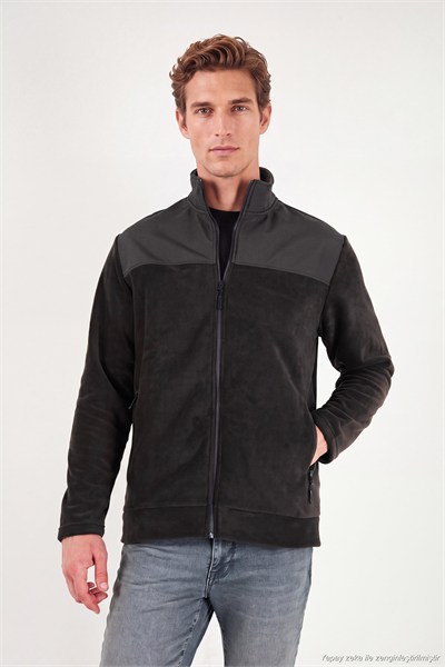 Regular Fit Garnili Dik Yaka Sıcak Tutan Erkek Polar Mont 59060443 ANTRASİT