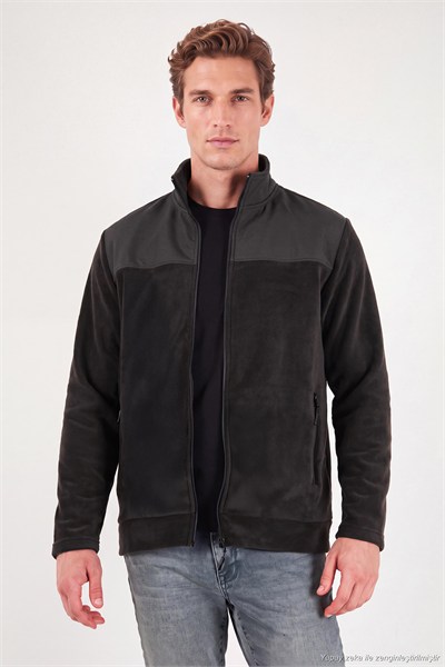 Regular Fit Garnili Dik Yaka Sıcak Tutan Erkek Polar Mont 59060443 ANTRASİT