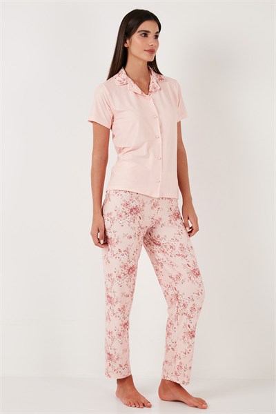 Regular Fit Gömlek Yaka Kısa Kollu Kadın Pijama Takımı 65730101 SOMON