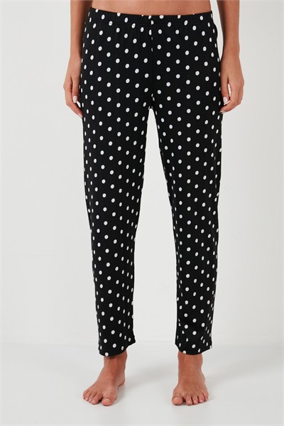 Regular Fit Gömlek Yaka Kısa Kollu Kadın Pijama Takımı 65780124 SİYAH