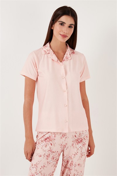 Regular Fit Gömlek Yaka Kısa Kollu Kadın Pijama Takımı 65730101 SOMON