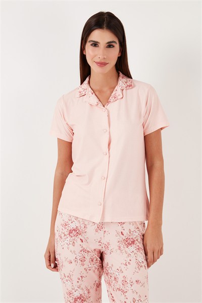 Regular Fit Gömlek Yaka Kısa Kollu Kadın Pijama Takımı 65730101 SOMON