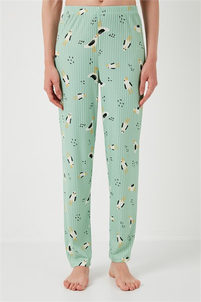 Regular Fit Gömlek Yaka Kısa Kollu Kadın Pijama Takımı 65740102 MİNT