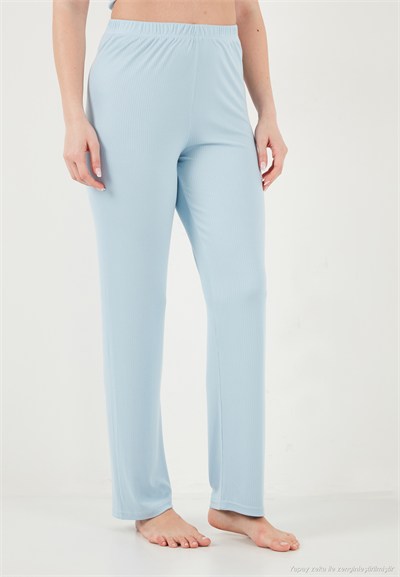 Regular Fit Güpür Detaylı Askılı Yuvarlak Yaka Kadın Pijama Takımı 65770822 MAVİ