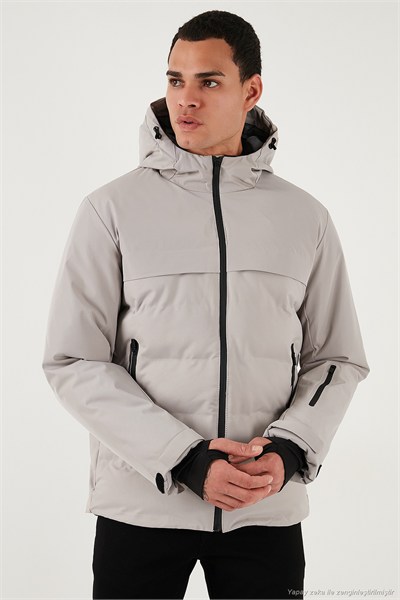 Regular Fit Kapüşonlu Kapitoneli Erkek Mont 497DEAN TAŞ