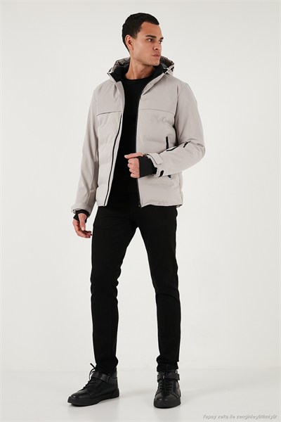 Regular Fit Kapüşonlu Kapitoneli Erkek Mont 497DEAN TAŞ