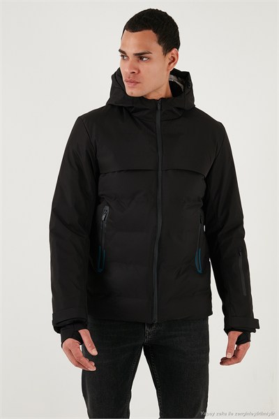 Regular Fit Kapüşonlu Kapitoneli Erkek Mont 497DEAN SİYAH