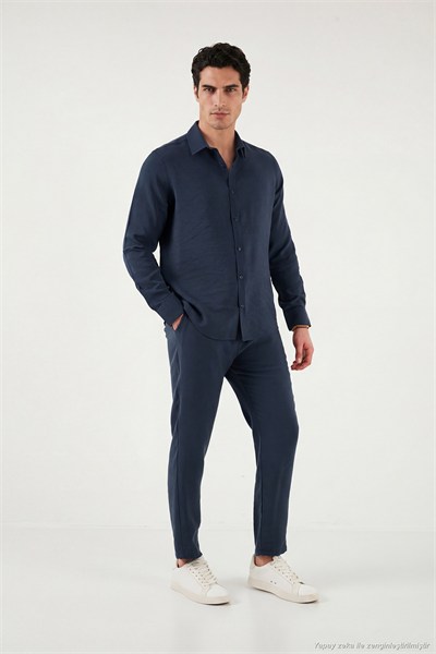 Regular Fit Klasik Yaka Uzun Kollu Erkek Gömlek CF26S121640 İNDİGO