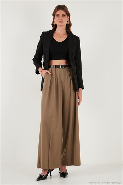 Regular Fit Kruvaze Yaka Kemerli Blazer Kadın Ceket 6839367 SİYAH