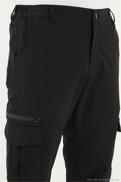 Regular Fit Normal Bel Cep Detaylı Trekking Kargo Erkek Pantolon 693150 SİYAH