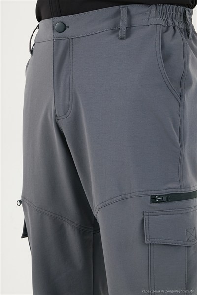 Regular Fit Normal Bel Cep Detaylı Trekking Kargo Erkek Pantolon 693150 FÜME