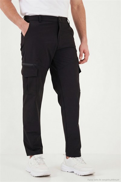 Regular Fit Normal Bel Cep Detaylı Trekking Kargo Erkek Pantolon 693150 SİYAH