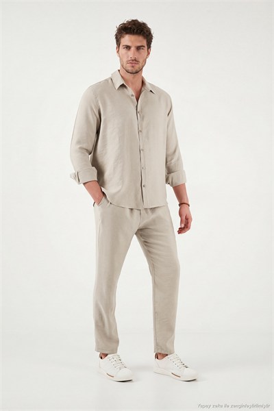 Regular Fit Normal Bel Düz Paça Erkek Pantolon CF26S611639 BEJ