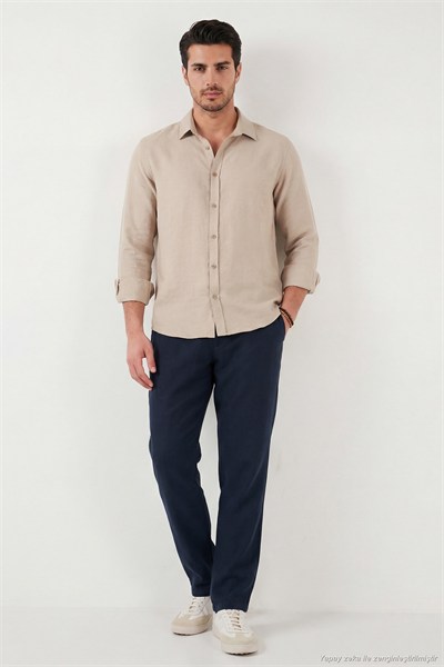 Regular Fit Normal Bel Düz Paça Erkek Pantolon 6689255 LACİVERT