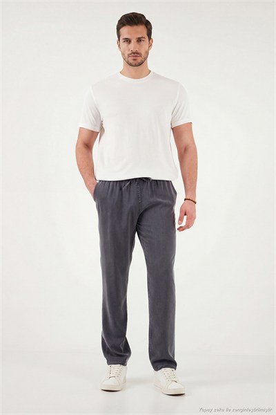 Regular Fit Normal Bel Düz Paça Erkek Pantolon 6689255 FÜME