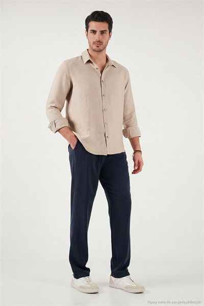 Regular Fit Normal Bel Düz Paça Erkek Pantolon 6689255 LACİVERT