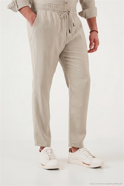 Regular Fit Normal Bel Düz Paça Erkek Pantolon CF26S611639 BEJ