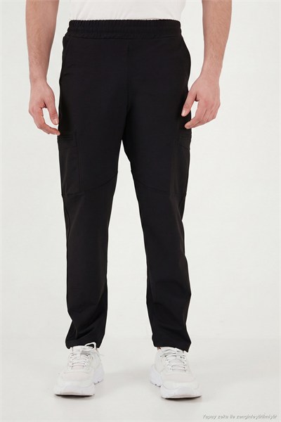 Regular Fit Normal Bel Düz Paça Trekking ve Kargo Erkek Pantolon 693158 SİYAH