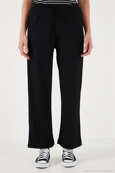 Regular Fit Normal Bel Geniş Paça Kadın Pantolon 5866117 SİYAH