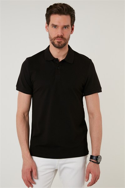 Regular Fit Pamuklu Düğmeli Erkek Polo Yaka T Shirt 5902326 SİYAH