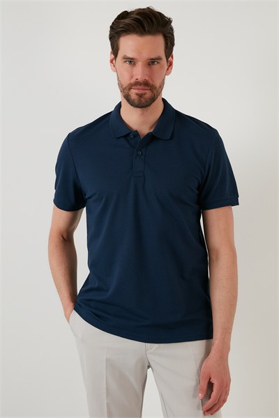 Regular Fit Pamuklu Düğmeli Erkek Polo Yaka T Shirt 5902326 İNDİGO