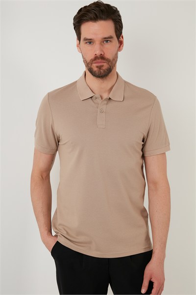 Regular Fit Pamuklu Düğmeli Erkek Polo Yaka T Shirt 5902326 VİZON