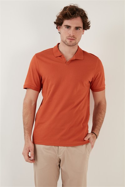 Regular Fit Pamuklu Erkek Polo Yaka T Shirt 5902141 Tarçın