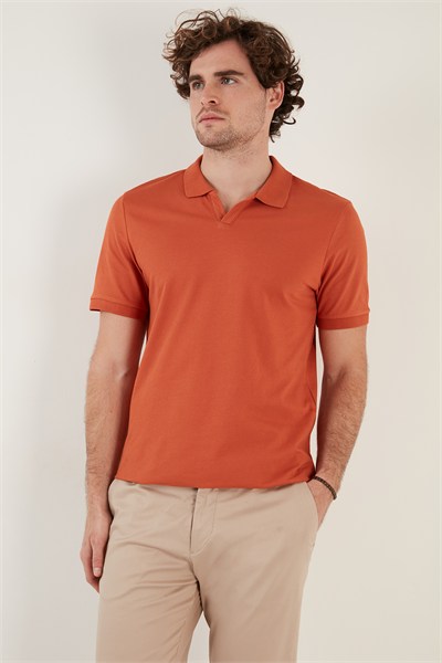 Regular Fit Pamuklu Erkek Polo Yaka T Shirt 5902141 Tarçın