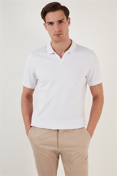 Regular Fit Pamuklu Erkek Polo Yaka T Shirt 5902141 BEYAZ