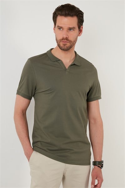 Regular Fit Pamuklu Erkek Polo Yaka T Shirt 5902141 HAKİ