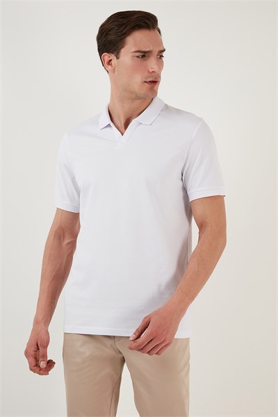 Regular Fit Pamuklu Erkek Polo Yaka T Shirt 5902141 BEYAZ