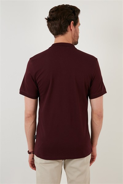 Regular Fit Pamuklu Erkek Polo Yaka T Shirt 5902141 VİŞNE