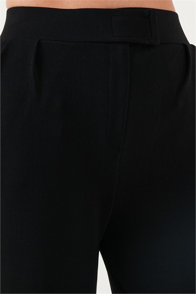 Regular Fit Yüksek Bel Bol Paça Kadın Pantolon 5861279 SİYAH