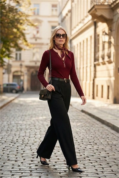 Regular Fit Yüksek Bel Düz Paça Kadın Pantolon 6923875 SİYAH