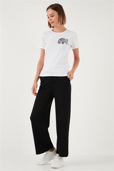 Regular Fit Yüksek Bel Geniş Paça Kadın Pantolon 5865882 SİYAH