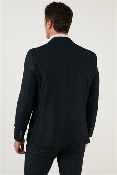 Slim Fit 6 Drop Çift Yırtmaçlı Blazer Erkek Ceket 216SERARDO LACİVERT