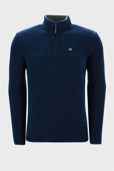 Slim Fit Anti-Pilling Tüylenme Yapmayan Bato Yaka Soğuk Geçirmez Şardonlu Erkek Polar 5906001 LACİVERT