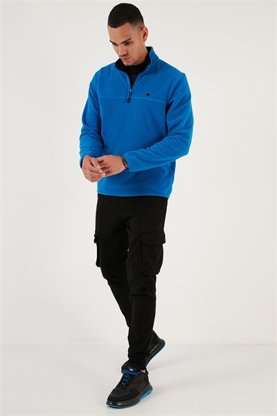Slim Fit Anti-Pilling Tüylenme Yapmayan Bato Yaka Soğuk Geçirmez Şardonlu Erkek Polar 5906001 SAKS